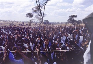 Crowds at an United National Independence Party rally. Supporters at the United National