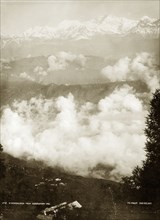 Kanchenjunga from Observatory Hill. View of the Himalayan mountain Kanchenjunga, taken from