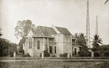 Colonial church, Lagos. Exterior shot of the colonial church. Lagos, Nigeria, circa 1925. Lagos,