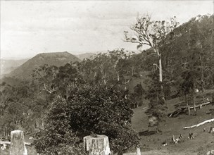 The Toowoomba range. The sloping hills of the range at Darling Downs. Toowoomba, Australia, circa