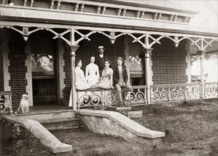 The Brodribb family at 'Wyalla'. Members of the Brodribb family posed on the veranda railing at