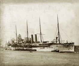 SS Victoria' in the Suez Canal. The 'SS Victoria' in the Suez Canal. Suez, Egypt, 1897. Suez, Suez,