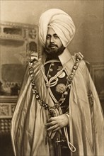 Maharajah of Jammu and Kashmir. Studio portrait of Sir Pratap Singh (1850-1925), Maharajah of Jammu