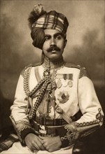 Maharajah of Bikaner. Studio portrait of Sir Ganga Singh (1880-1943), Maharajah of Bikaner, dressed