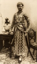 Maharao of Kota. Studio portrait of Sir Umed Singh (1873-1940), Maharao of Kota, dressed in his