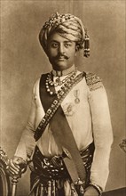 Maharao of Kutch. Studio portrait of Sir Khengarji Savai (1866-1942), Maharao of Kutch, finely