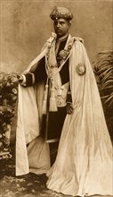 Sir Rama Varma. Studio portrait of Sir Rama Varma (1853-1943), Raja of Kochi, dressed in his robes
