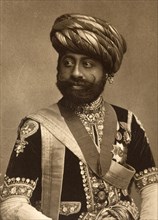 Sir Waghji Ravaj. Half-length studio portrait of Sir Waghji Ravaji (1858-1922), Thakur Sahib of