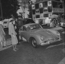 Cooper Motors at the Royal Show. A European couple consider a new car on display at the Cooper