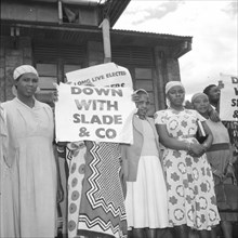 Female Kenyan demonstrators. Several Kenyan women involved in a peaceful demonstration at an