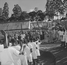 Lennox-Boyd meets Kenyan detainees. Alan Tindal Lennox-Boyd (1904-1983) meets Kenyan detainees