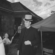 Padre in a top hat. Portrait of the padre who presided at the Coltart wedding ceremony. He is
