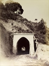 Railway tunnel 'No. 14'. Tunnel 'No. 14', shown before the construction of the railway track that