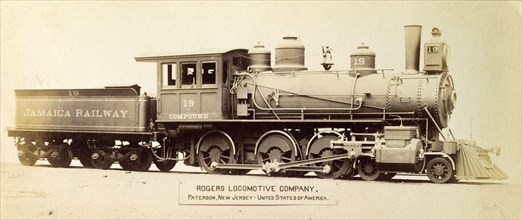 Number 19, Jamaica Railway. Profile shot of number 19, a four cylinder compound steam locomotive
