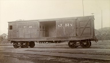 Jamaica Railway wagon. A railway wagon inscribed 'J. RY. No.46', sits on rails at a siding.