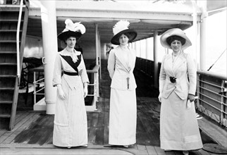 Queen Mary's Ladies in Waiting. Ladies in Waiting to Queen Mary, pictured aboard HMS Medina on