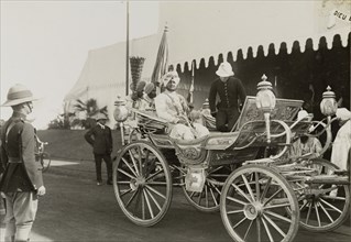 The Maharajah of Patiala. Bhupinder Singh (1891-1938), the Maharajah of Patiala, sits in his silver
