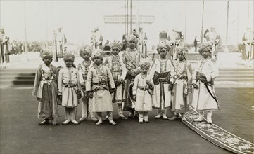 Page boys at the Coronation Durbar. Page boys to King George V and Queen Mary, dressed in