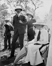 Princess Patricia admires the Victoria Falls. Princess Patricia, The Duke of Connaught's daughter,