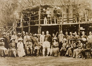 The Maharajah's hunting party. The Maharajah of Mysore (Krishna Raja Wadiyar IV, 1884-1940) and his