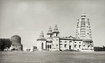 Buddhist Temple at Sarnath. Side view of the Buddhist Temple at Sarnath, showing the sacred