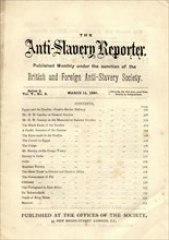 Anti Slavery Reporter', March 1885. Title page of the 'Anti-Slavery Reporter', a magazine