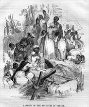 Fugitive slaves arrive in Canada. Fugitive slaves from the American south arrive relieved on free