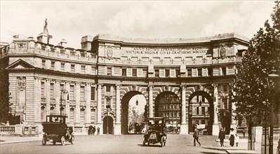 The Admiralty Arch, London. View of the Admiralty Arch, a quintuple arched ceremonial gateway that