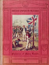 British Empire in Pictures'. The book jacket of 'British Empire in Pictures, Pictures of Many