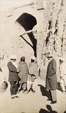 Colonial officer visiting a tomb. Sir Henry Staveley Lawrence (left), Acting Governor of Bombay,