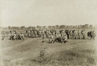 Assault on Pinlebu. British and Indian soldiers in the Second Mountain Battery of the Royal