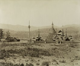 The 'Pon-gyi kyaunga' at Wuntho. View of the 'Pon-gyi kyaunga' (Buddhist monastery) at Wuntho. A