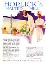Advertisement for 'Horlick's Malted Milk'. A full-page advertisement for 'Horlick's Malted Milk',