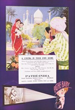 A cinema in your own home'. A full-page advertisement for 'Pathe' motion cameras and projectors,