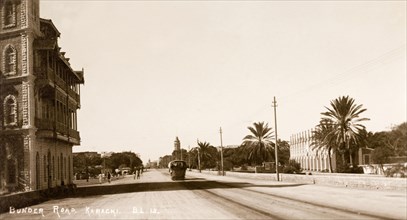 Bunder Road in Karachi. A view down Bunder Road (Mohammad Ali Jinnah Road) in Karachi, a wide