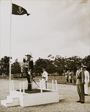 Sir Richard Turnball salutes the Tanganyika Rifles. Sir Richard Turnbull (1909-1998), the last