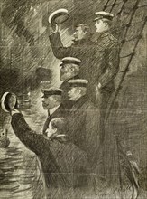 The Duke of Cornwall and York leaves Malta. A sketch depicts dignitaries from the Duke of Cornwall
