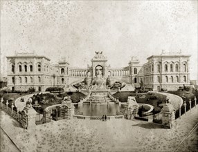 Palais Longchamp, Marseille. View of the Palais Longchamp with its elaborate water features and