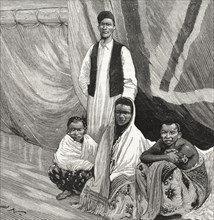 African slaves liberated by the British Royal Navy. An illustration taken from the front page of