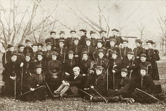 New Zealand ladies' golf teams. A photograph printed in 'The Sketch' newspaper features women from