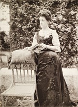 Portrait of Ellen Wood in mourning dress. Portrait of Ellen Anne Wood, the wife of Port Officer G.E