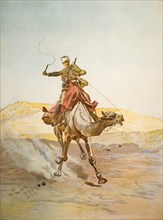 Despatch rider of the Egyptian Camel Corps. A painting by Lady Elizabeth Butler (1846-1933) is