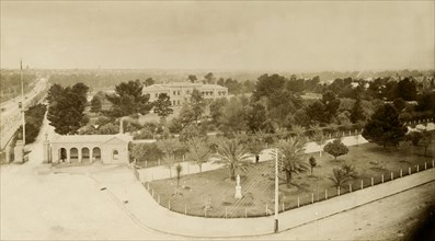 Government House, Adelaide. View of Government House surrounded by formal gardens. Adelaide,