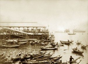 Johnston's Pier, Singapore. Johnston's pier and the waterfront with its inner roadstead. Named
