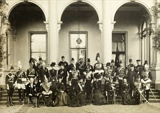 The royal entourage at Melbourne, 1901. Portrait of the Duke and Duchess of Cornwall and York