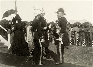 Sir John Forrest awaits the Bishop of Perth. Sir John Forrest (right), the Australian Federal
