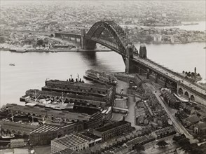 Sydney Harbour Bridge. View of Sydney Harbour Bridge, stretching across Port Jackson to connect