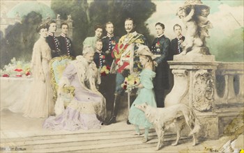 Portrait of the German royal family. Portrait of the German royal family, pictured outdoors on a