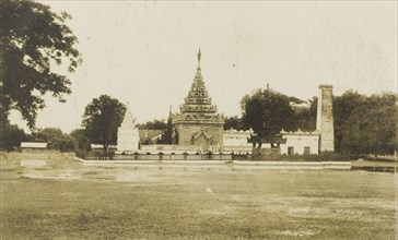 Tomb of King Mindon in Mandalay. The tomb of King Mindon, with its ornate tiered roof, situated in
