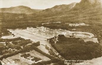 University of Cape Town on the Groote Schuur Estate. Aerial view of the University of Cape Town,